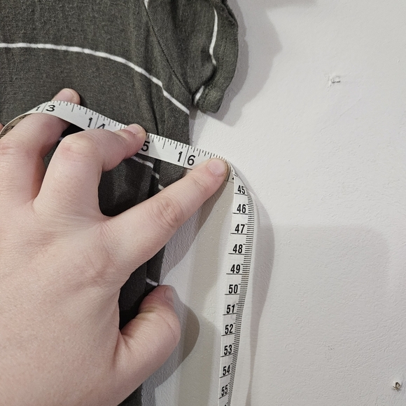 Daytrip Olive Striped Women's short sleeve open back tee! - Picture 5 of 6